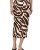 MANGO MANGO Animal Print Side Slit Midi Skirt - 2