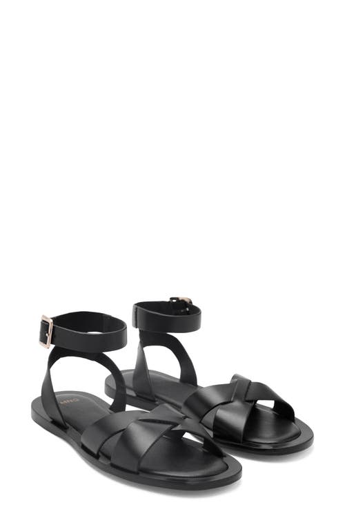 MANGO MANGO Ankle Strap Leather Sandal