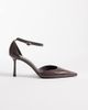 Mango Mango ankle strap pointed heels in mocha-Brown - 1