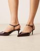 Mango Mango ankle strap pointed toe heels in cherry red - 1