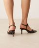 Mango Mango ankle strap pointed toe heels in cherry red - 3