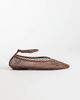 Mango Mango ankle tie woven ballet flats in brown - 1