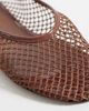 Mango Mango ankle tie woven ballet flats in brown - 3