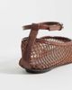 Mango Mango ankle tie woven ballet flats in brown - 4