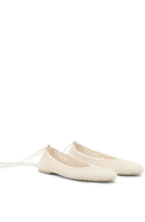 MANGO MANGO Ankle Wrap Knit Ballet Flat
