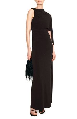 MANGO MANGO Asymmetric Cape Maxi Dress