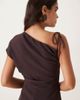 Mango Mango asymmetric ruched waist jumpsuit in brown - 4