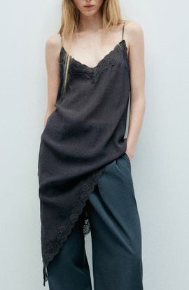 MANGO MANGO Asymmetrical Lace Camisole