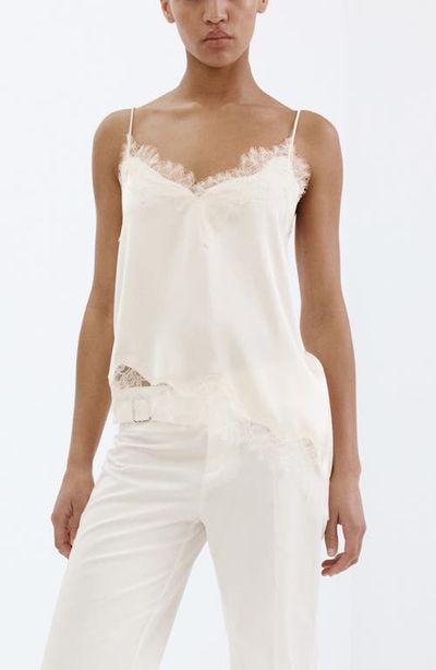MANGO MANGO Asymmetrical Lace Lingerie Top