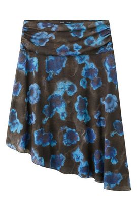 MANGO MANGO Asymmetrical Printed Mesh Skirt