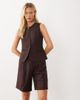 Mango Mango Avocado tailored bermuda shorts in brown - part of a set - 2