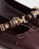 Mango Mango ballet pump with embellished strap in burgundy-Red - 2