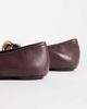Mango Mango ballet pump with embellished strap in burgundy-Red - 4