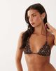 Mango Mango bandana print tie back bikini top in brown - 1
