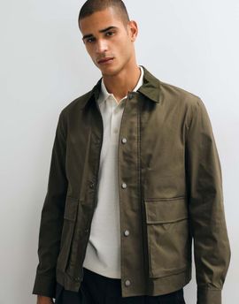 Mango Mango barn jacket in khaki green