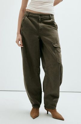 MANGO MANGO Barrel Leg Cargo Jeans
