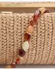 MANGO MANGO Beaded Natural Fiber Shoulder Bag - 5