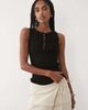 Mango Mango beaded sleeveless top in black - 1