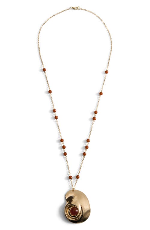 MANGO MANGO Beaded Spiral Pendant Necklace