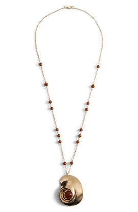 MANGO MANGO Beaded Spiral Pendant Necklace