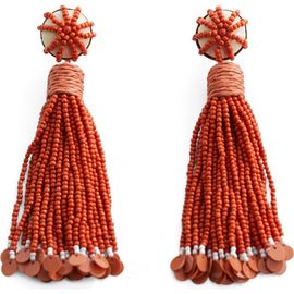MANGO MANGO Beaded Tassel Drop Earrings