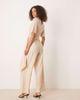Mango Mango belt detail jumpsuit in beige-Neutral - 3