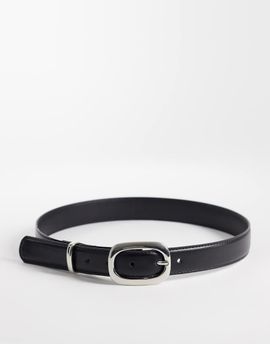 Mango Mango belt with oval buckle hardware in black