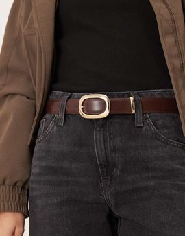 Mango Mango belt with oval buckle hardware in brown