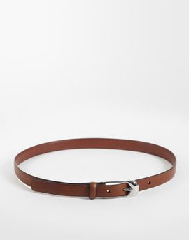 Mango Mango belt with silver buckle in chocolate-Brown