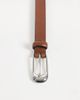 Mango Mango belt with silver buckle in chocolate-Brown - 2