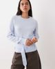 Mango Mango belted knit sweater in pale blue - 1