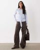 Mango Mango belted knit sweater in pale blue - 2