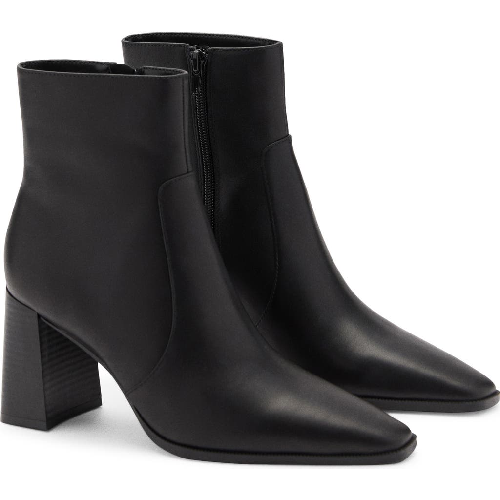 MANGO MANGO Block Heel Leather Bootie