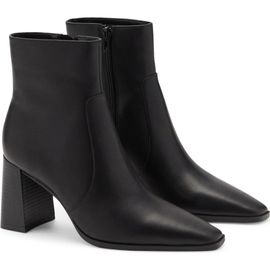 MANGO MANGO Block Heel Leather Bootie