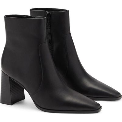 MANGO MANGO Block Heel Leather Bootie