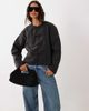 Mango Mango bomber jacket with mandarin buttons in charcoal-Gray - 1