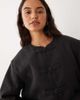 Mango Mango bomber jacket with mandarin buttons in charcoal-Gray - 3