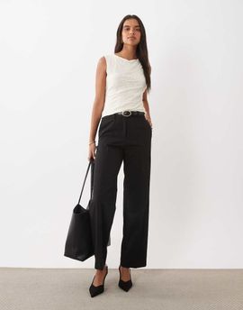 Mango Mango Boreal tailored straight trouser set in black
