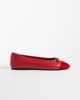 Mango Mango bow detail ballet flats in red - 1