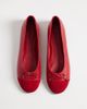 Mango Mango bow detail ballet flats in red - 2