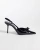 Mango Mango bow detail heeled slingback pumps in black - 1