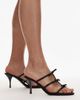 Mango Mango bow detail slip-on heels in black - 3