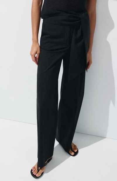 MANGO MANGO Bow Straight Leg Trousers