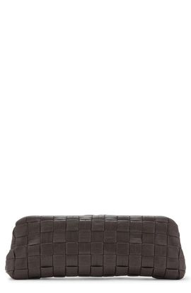 MANGO MANGO Braided Faux Leather Frame Clutch