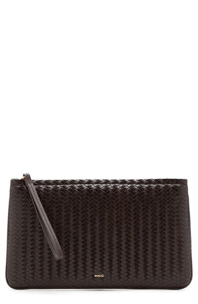 MANGO MANGO Braided Faux Leather Pouch