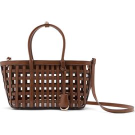 MANGO MANGO Braided Faux Leather Top Handle Bag 