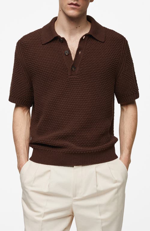 MANGO MANGO Braided Knit Polo