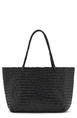 MANGO MANGO Braided Woven Leather Shopper Bag