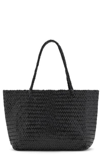 MANGO MANGO Braided Woven Leather Shopper Bag