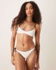 Mango Mango buckle detail bikini top in white-Black - 1